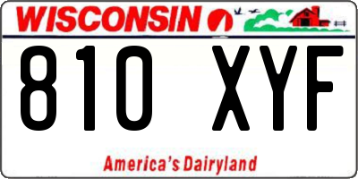 WI license plate 810XYF
