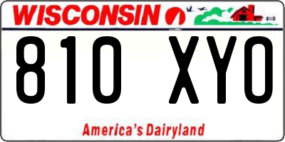 WI license plate 810XYO