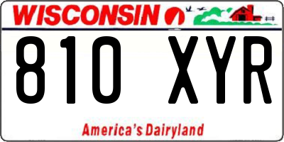 WI license plate 810XYR