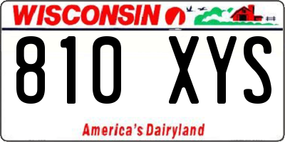 WI license plate 810XYS