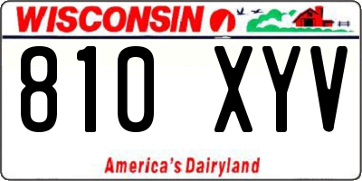 WI license plate 810XYV