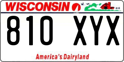 WI license plate 810XYX