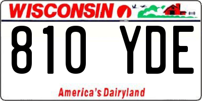 WI license plate 810YDE