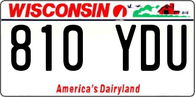 WI license plate 810YDU