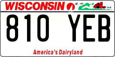 WI license plate 810YEB