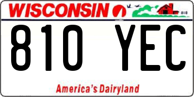 WI license plate 810YEC
