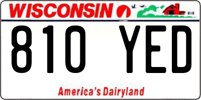 WI license plate 810YED