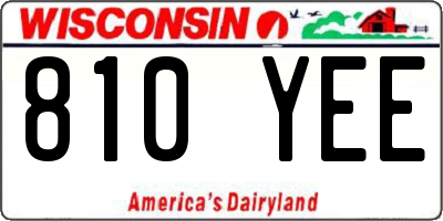 WI license plate 810YEE