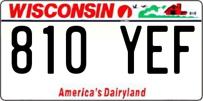 WI license plate 810YEF