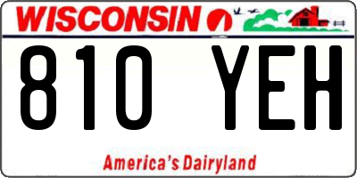 WI license plate 810YEH