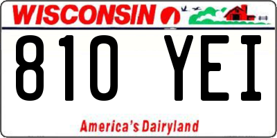 WI license plate 810YEI