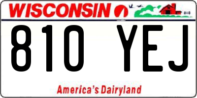 WI license plate 810YEJ
