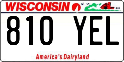 WI license plate 810YEL