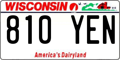WI license plate 810YEN