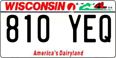 WI license plate 810YEQ