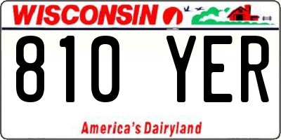 WI license plate 810YER