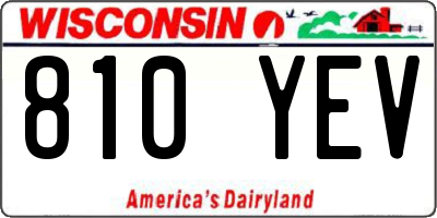 WI license plate 810YEV