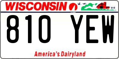 WI license plate 810YEW