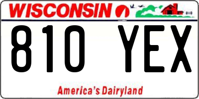 WI license plate 810YEX