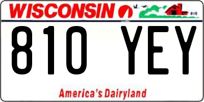 WI license plate 810YEY
