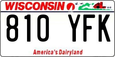 WI license plate 810YFK