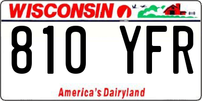 WI license plate 810YFR