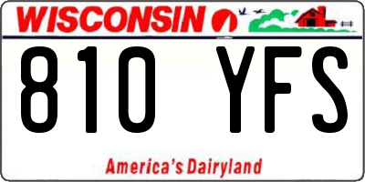 WI license plate 810YFS