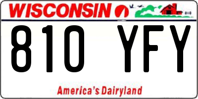 WI license plate 810YFY