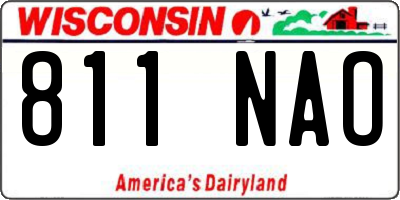 WI license plate 811NAO