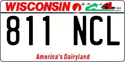 WI license plate 811NCL