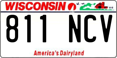 WI license plate 811NCV