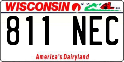 WI license plate 811NEC