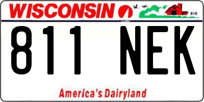 WI license plate 811NEK