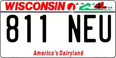 WI license plate 811NEU