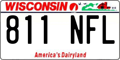 WI license plate 811NFL