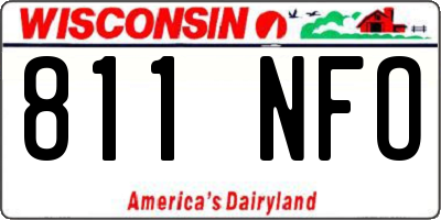 WI license plate 811NFO