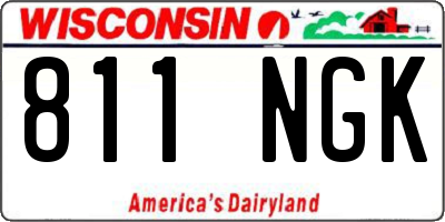 WI license plate 811NGK