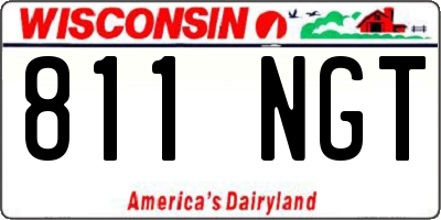 WI license plate 811NGT