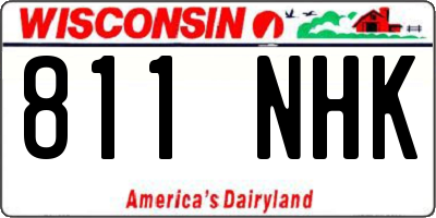 WI license plate 811NHK