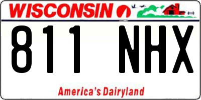 WI license plate 811NHX