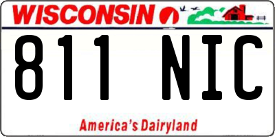 WI license plate 811NIC
