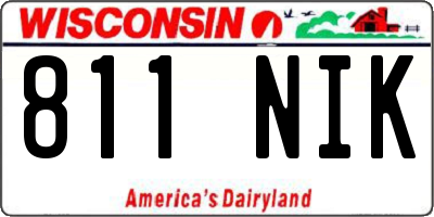 WI license plate 811NIK