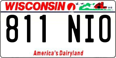 WI license plate 811NIO