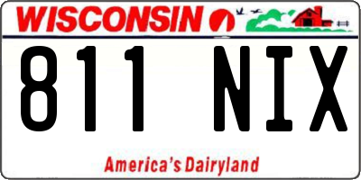WI license plate 811NIX