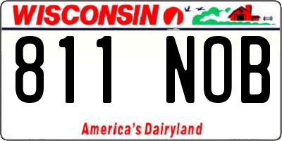 WI license plate 811NOB