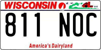 WI license plate 811NOC