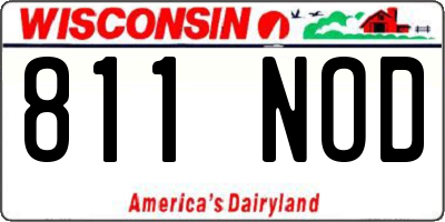 WI license plate 811NOD