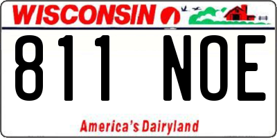 WI license plate 811NOE