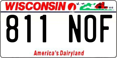 WI license plate 811NOF