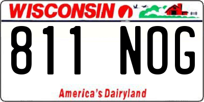 WI license plate 811NOG